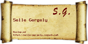 Selle Gergely névjegykártya